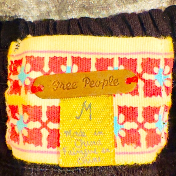 Free People Vintage Dress. Black and turquoise with Beading detail. Size Medium - Picture 7 of 7